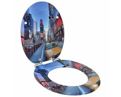 vidaXL - Toiletbril - Multikleur - 44 - x - 38 - cm - MDF - bord