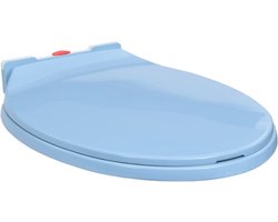 vidaXL - Toiletbril - soft-close - en - quick-release - ovaal - blauw