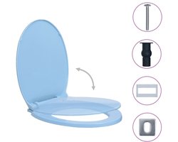 vidaXL Toiletbril soft-close en quick-release ovaal blauw - Toiletbril - Toiletbrillen - Wc-bril - Wc-brillen