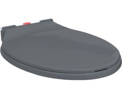 vidaXL - Toiletbril - soft-close - en - quick-release - ovaal - grijs