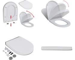 vidaXL Toiletbril soft-close met quick-release ontwerp vierkant wit - Toiletbril - Toiletbrillen - Softclose Toiletbril - Softclose Toiletbrillen Soft Close Toiletbril