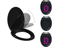 vidaXL Toiletbril soft-close met quick-release ontwerp zwart - Toiletbril - Toiletbrillen - Softclose Toiletbril - Softclose Toiletbrillen Soft Close Toiletbril