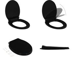vidaXL Toiletbril soft-close met quick-release ontwerp zwart - Toiletbril - Toiletbrillen - Softclose Toiletbril - Softclose Toiletbrillen Soft Close Toiletbril