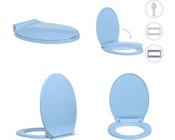 vidaXL Toiletbril soft-close ovaal blauw - Toiletbril - Toiletbrillen - Wc-bril - Wc-brillen