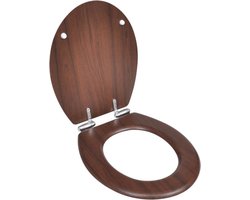 vidaXL - Toiletbril - soft-close - simpel - ontwerp - MDF - bruin