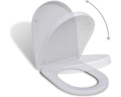vidaXL - Toiletbril - soft-close - vierkant - wit