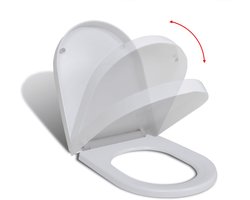 vidaXL Toiletbril Soft-Close Vierkant Wit Toiletbril - Badkamerspiegel - Wc Accessoires - Toiletartikelen - Sanitair