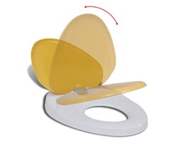 vidaXL Toiletbril - Soft-Close - Wit en Geel Toiletbril - Kinderbril - Soft Close - Toilet Accessoires - Badkamershop