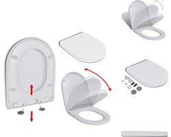 vidaXL Toiletbril - Toiletbrillen - Softclose Toiletbril - Softclose Toiletbrillen Soft Close Toiletbril - Toiletbril soft-close met quick-release ontwerp vierkant wit