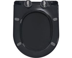 vidaXL Toiletbril - Toiletbrillen - Softclose Toiletbril - Softclose Toiletbrillen Soft Close Toiletbril - Toiletbril soft-close met quick-release ontwerp zwart