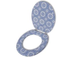 vidaXL - Toiletbril - van - MDF - met - porselein - dessin