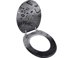 vidaXL - Toiletbril - van - MDF - met - waterdruppel - dessin