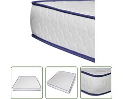 vidaXL Traagschuimmatras 200x180x17 cm - Wit Traagschuim Matras - Slaapcomfort - Matras Kopen - King Size Matras - Dubbel Matras