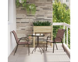vidaXL - Tuin - Bistro - Set - 3 - pcs - Bruin - Staal