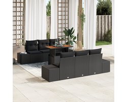 vidaXL - Tuin - Eettafel - Set - 7 - pcs - Zwart - en - Bruin - 100 - x - 55 - x - 73 - cm