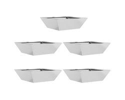 vidaXL - Tuin - Kom - Planten - 5 - stuks - 50x50x15 - cm - Gegalvaniseerd - Staal