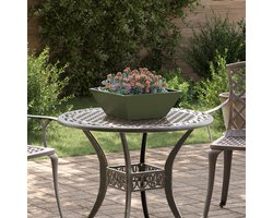vidaXL - Tuin - Kom - Plantenbak - Olijfgroen - 40x40x15 - cm - Staal