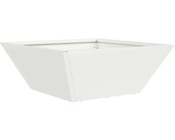vidaXL - Tuin - Kom - Plantenbak - Wit - 40x40x15 - cm - Staal