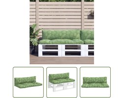 vidaXL Tuin Kussens - Palletkussens - Palletkussens 2 st bladpatroon oxford stof - Outdoor Kussens - Lounge Kussens - Zithoek Accessoires