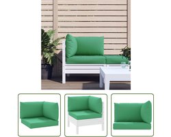 vidaXL Tuin Kussens - Palletkussens - Palletkussens 3 st oxford stof groen - Outdoor Kussens - Lounge Kussens - Balkon Kussens