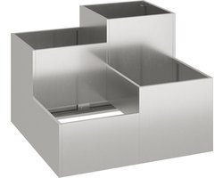 vidaXL - Tuin - Plantpot - Zilver - 80 - x - 80 - x - 60 - cm - Roestvrij - staal