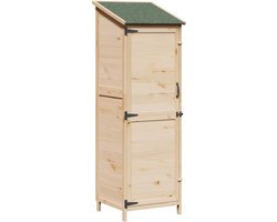vidaXL - Tuin - Shed - Naturel - 59,5 - x - 56 - x - 176,5 - cm - Massief - Vurenhout