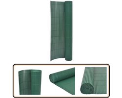 vidaXL Tuinafscheiding - Dubbelzijdig - 110x400 cm - Groen Tuinhek - Pvc Schutting - Groene Schutting - Tuinafscheiding - Privacy Screen