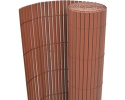vidaXL - Tuinafscheiding - dubbelzijdig - 90x300 - cm - PVC - bruin