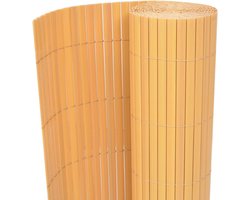 vidaXL - Tuinafscheiding - dubbelzijdig - 90x300 - cm - PVC - geel