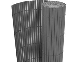 vidaXL - Tuinafscheiding - dubbelzijdig - 90x300 - cm - PVC - grijs