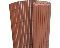 vidaXL - Tuinafscheiding - dubbelzijdig - 90x500 - cm - PVC - bruin