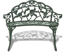 vidaXL Tuinbank 100 cm gietaluminium groen - Tuinbank - Tuinbanken - Terrasbank - Terrasbanken