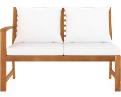 vidaXL Tuinbank 114,5 cm Acaciahout met Kussens Tuinbank - Acacia Hout - Outdoor Meubels - Loungebank - Balkon Set