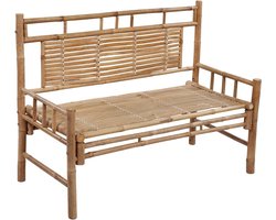 vidaXL Tuinbank - 120 cm - Bamboe - Inclusief Kussen Tuinbank - Bamboe Meubilair - Buitendonk - Lounge Set - Tuinset