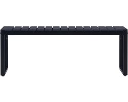 vidaXL Tuinbank - 120,5 cm - Zwart - PS-plaat Tuinbank - Zwarte Tuinbank - Tuinset - Buitendrank - Balkon Meubilair