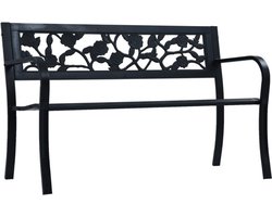 vidaXL - Tuinbank - 125 - cm - staal - zwart