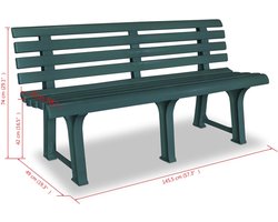 vidaXL - Tuinbank - 145,5 - cm - kunststof - groen