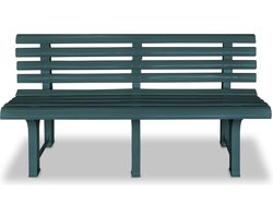 vidaXL Tuinbank - 145,5 cm - Kunststof - Groen Tuinbank - Buitenbank - Kunststoffen Meubilair - Groene Tuinbank - Balkonbank