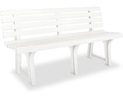 vidaXL - Tuinbank - 145,5 - cm - kunststof - wit