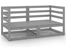 vidaXL - Tuinbank - 2-zits - massief - grenenhout - grijs