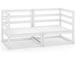 vidaXL - Tuinbank - 2-zits - massief - grenenhout - wit