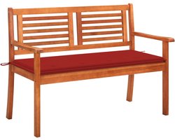vidaXL - Tuinbank - 2-zits - met - kussen - 120 - cm - massief - eucalyptushout