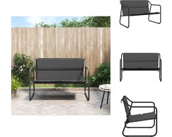 vidaXL - Tuinbank - 2-zits - met - kussen - staal - antracietkleurig