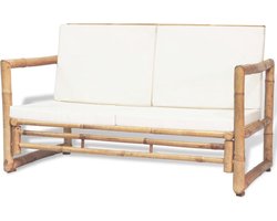 vidaXL - Tuinbank - 2-zits - met - kussens - bamboe