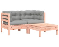 vidaXL Tuinbank 2-zits met kussens en voetenbank - Tuinbank - Tuinbanken - Tuinmeubel - Loungebank Tuin