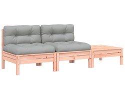 vidaXL Tuinbank 2-zits met kussens en voetenbank - Tuinbank - Tuinbanken - Tuinmeubel - Loungebank Tuin