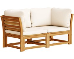 vidaXL - Tuinbank - 2-zits - met - kussens - massief - acaciahout