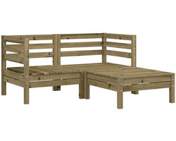 vidaXL - Tuinbank - 2-zits - met - voetenbank - geïmpregneerd - hout