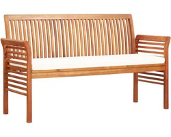 vidaXL - Tuinbank - 3-zits - met - kussen - 150 - cm - massief - acaciahout
