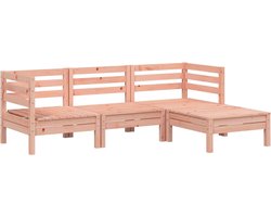 vidaXL Tuinbank 3-zits met voetenbank - Douglashout Tuinbank - Douglas Hout - Lounge Set - Outdoor Furniture - Teak Tafel - Garden Bench - Balkon Meubel